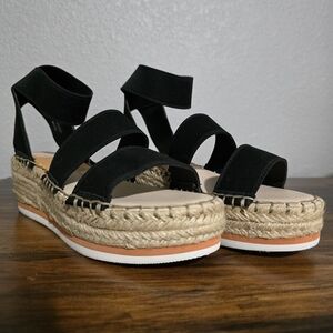 Dolce Vita Sandals Womens 7 M Lury Crisscross Straps Espadrille Black Fabric